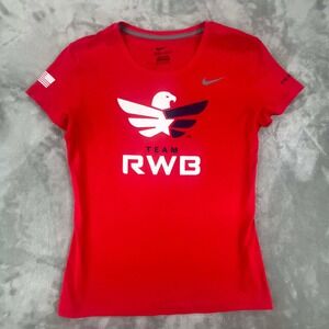 Nike Dri Fit Team RWB Eagle Graphic T Shirt Red Athletic Mens Size M
